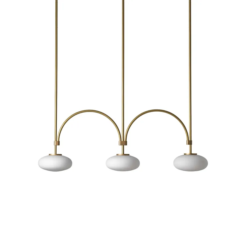 Lythean Suspension Linéaire Laiton Verre Minimaliste Moderne