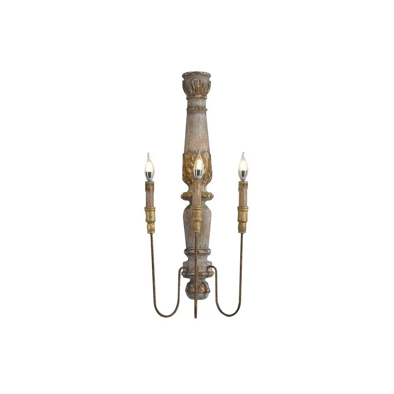 Vevenir Applique Murale Bois Bougie Vintage