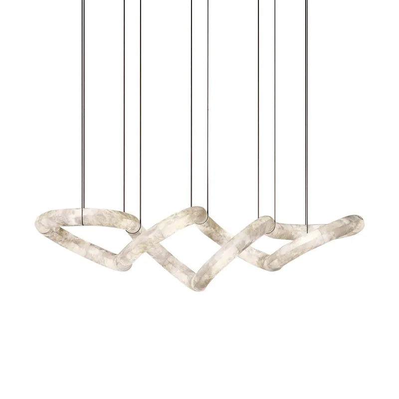 Syrinan Lustre Anneau Luxe Cuir Albâtre Minimaliste Moderne