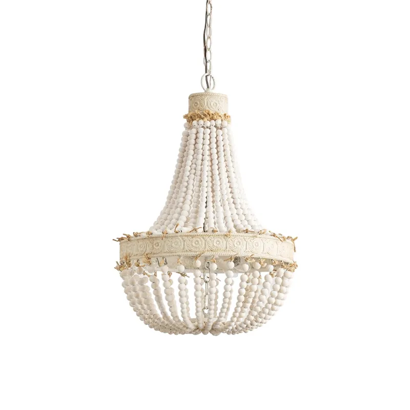 Ulvararis Lustre En Métal Et Bois Perlé De Luxe Postmoderne