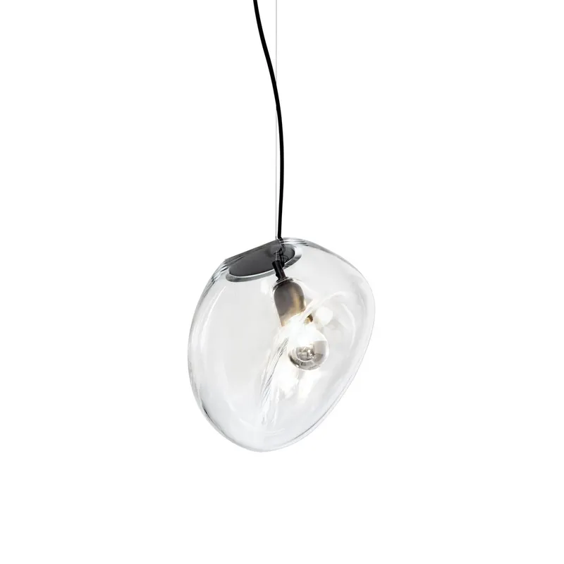 Lampe Pendentive en Verre Noir Moderne Minimaliste Lymara