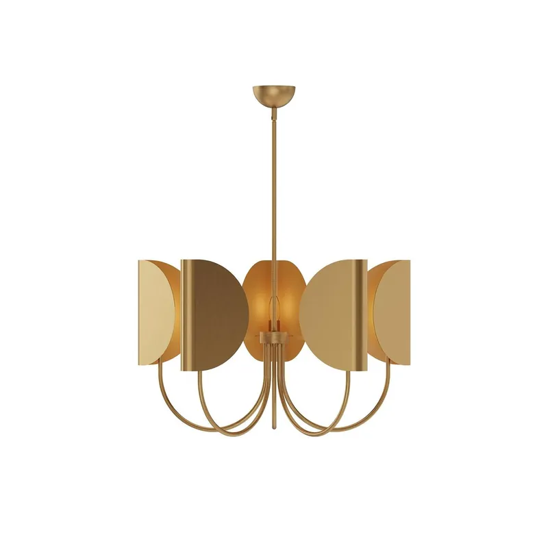 Chandelier en Tissu et Laiton Traditionnel Feuille Unoryra