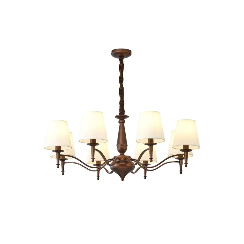 Zosolia Chandelier en Tissu et Laiton Industriel Vintage de Luxe