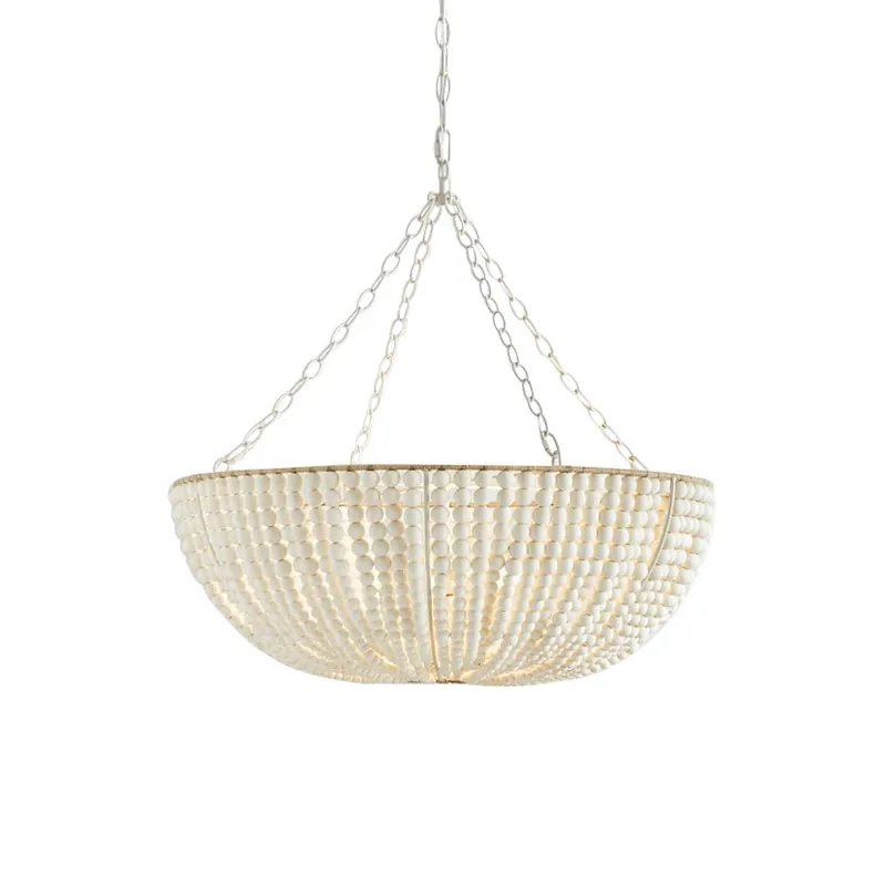 Lustre en Bois Perlé Luxe Postmoderne