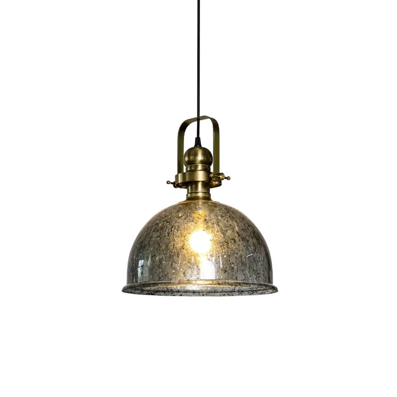 Ilvenel Lampe Pendentive Bois Verre Industriel Vintage