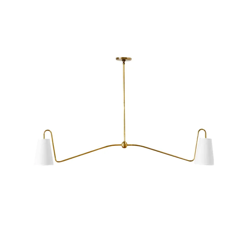 Ormirarae Suspension Vintage Industrielle Linéaire Laiton & Tissu