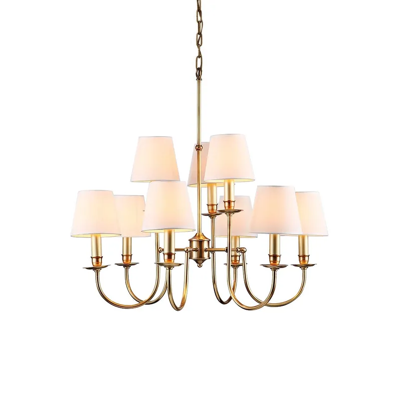 Vilorira Lustre Tissu Laiton Vintage