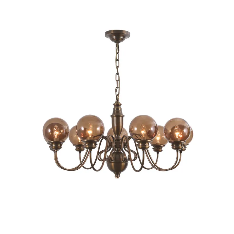 Ciphaen Chandelier Laiton Verre Luxe Postmoderne