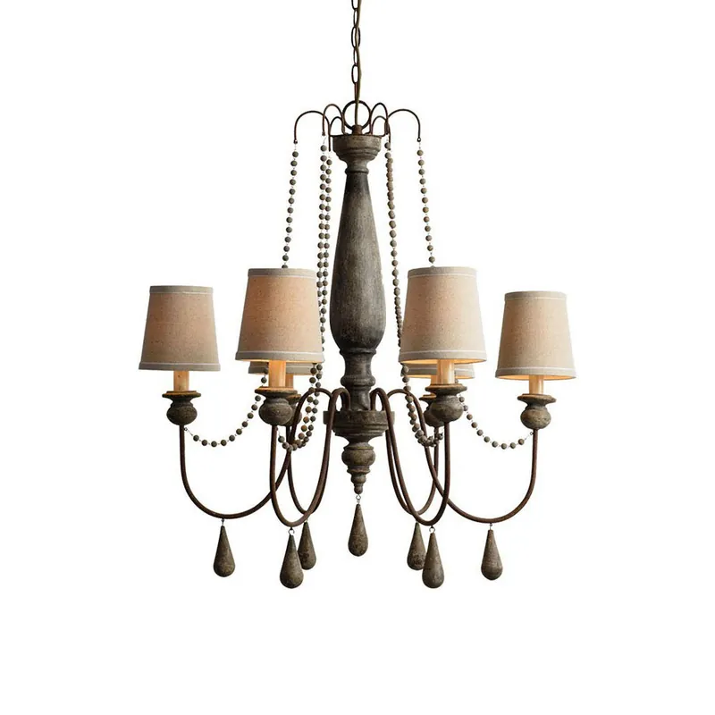 Arshaor Chandelier Bois Métal Luxe Postmoderne Salon