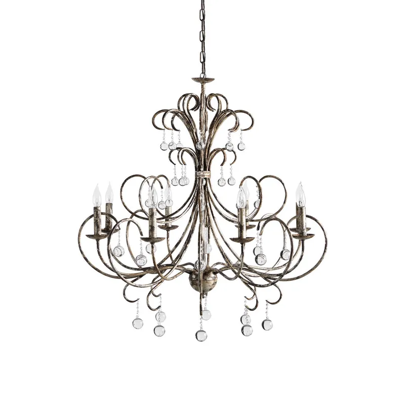 Ermira Chandelier Cristal Verre Luxe Postmoderne Salon
