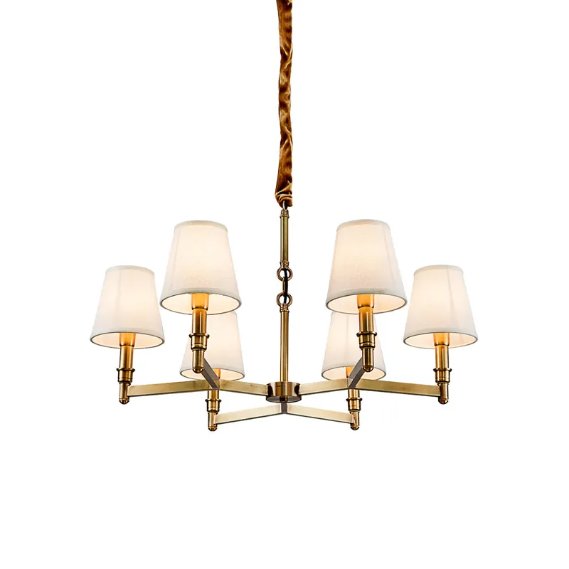 Vadoryra Chandelier Laiton Tissu Luxe Postmoderne Salon