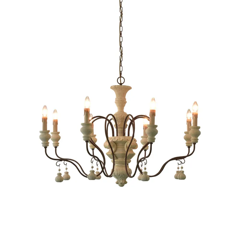 Quartz Chandelier Bois Métal Luxe Campagne Salon