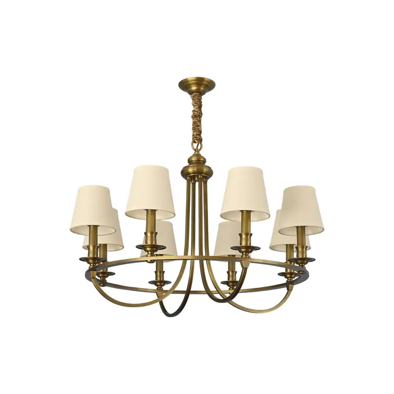 Plume Lustre En Tissu Et Laiton De Style Vintage élégant