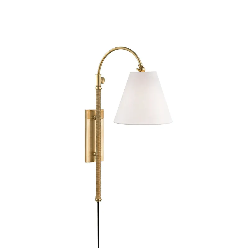 Elan Applique Murale Moderne Minimaliste En Laiton Et Tissu