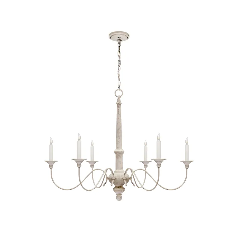 Zoliria Lustre Métal Blanc Ancien Luxe Postmoderne