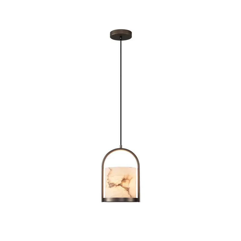 Jewel Lampe Pendante En Métal Laiton Et Albâtre Minimaliste Moderne