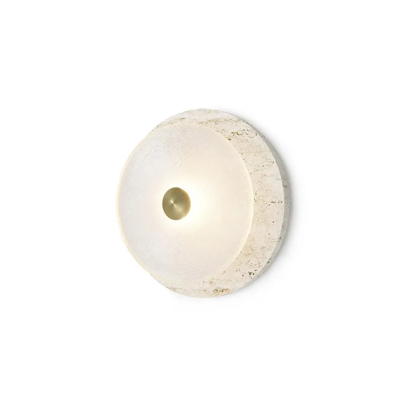 Ether Lampe Murale En Métal Argenté Et Travertin Minimaliste Moderne