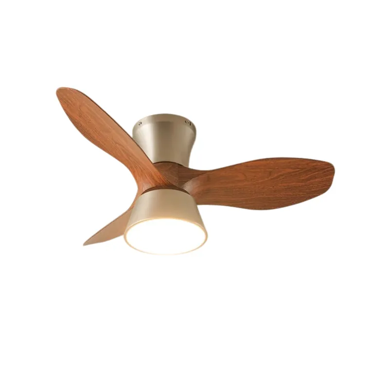 Zanorir Ventilateur De Plafond En Bois Naturel Et Acrylique Minimaliste Moderne Avec Lumière