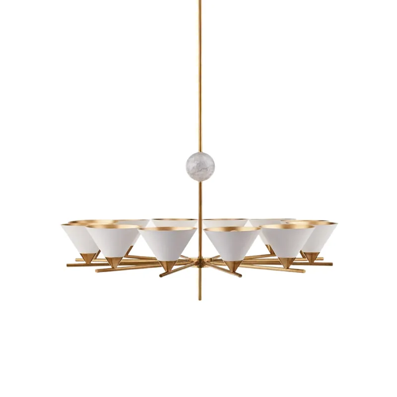 Bloom Chandelier Métal Marbre Vintage Grand Modèle