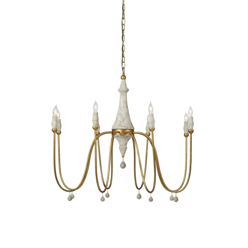 Arcad Chandelier Métal Bois Industriel Vintage