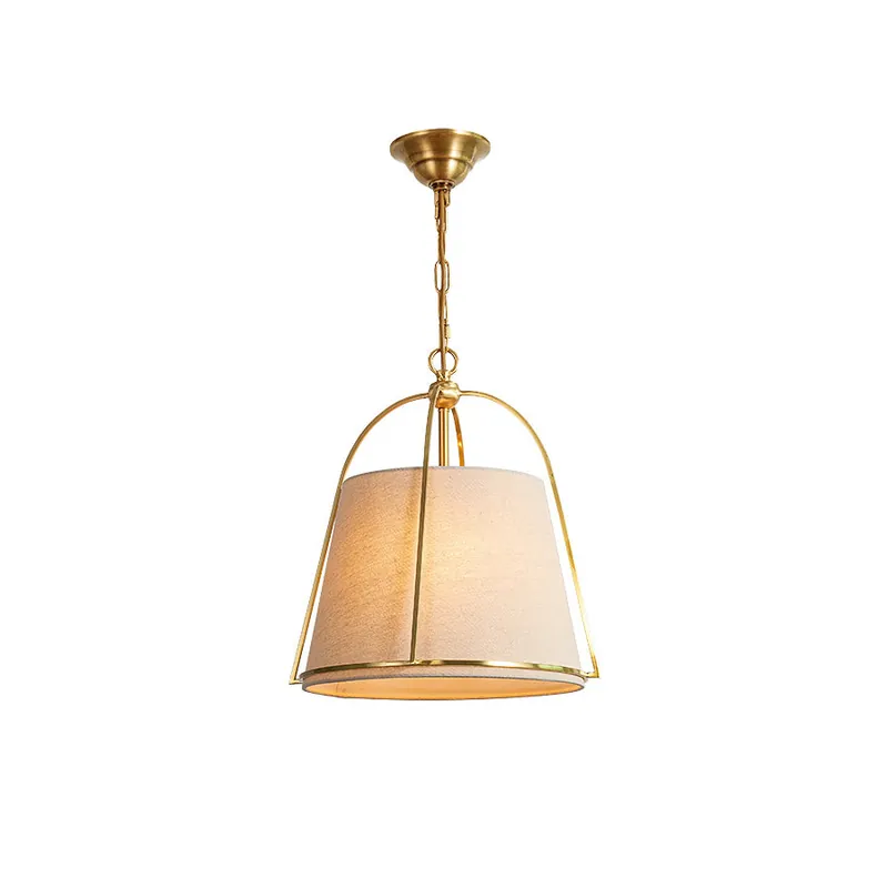 Yonder Lampe Pendante Métal Laiton Tissu Classique Traditionnel