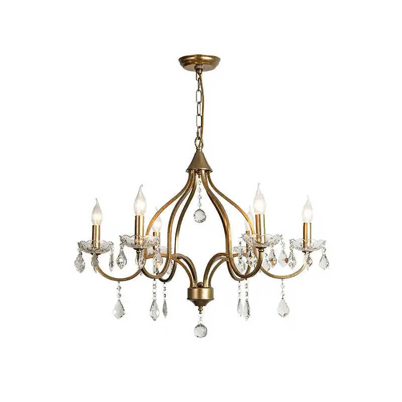 Chandelier en Laiton Métal Cristal Vintage Alliant Luxe et Élégance