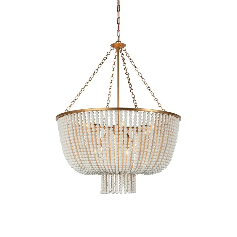 Opal Lustre en Métal et Bois de Luxe Postmoderne