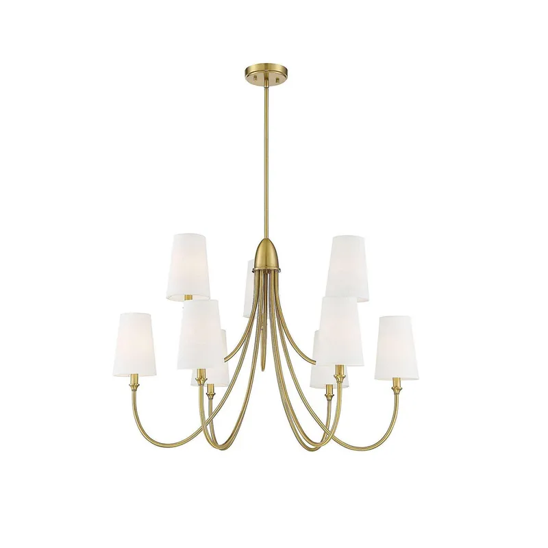 Premium Chandelier Lumin Style Vintage-Industriel en Tissu et Métal