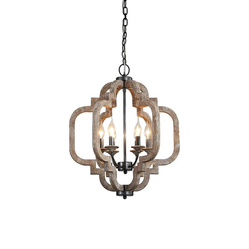 Polar Lampe Suspension en Bois et Métal Style Luxueux Postmoderne