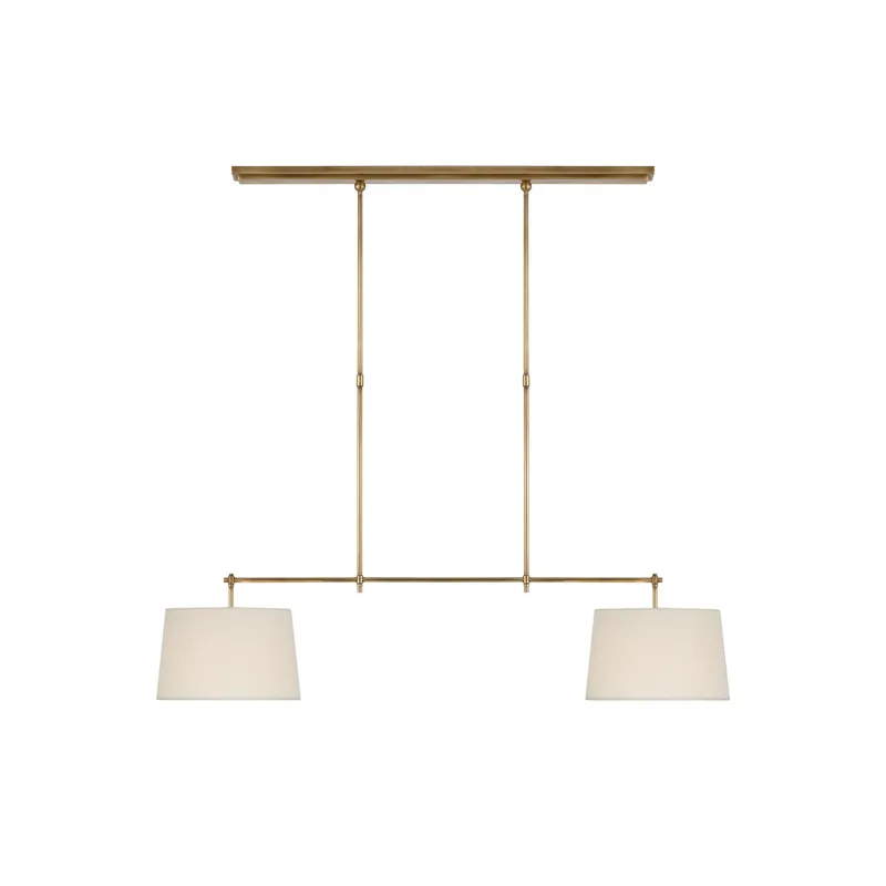 Kaleido Suspension Linéaire Métal Laiton Tissu Élégance