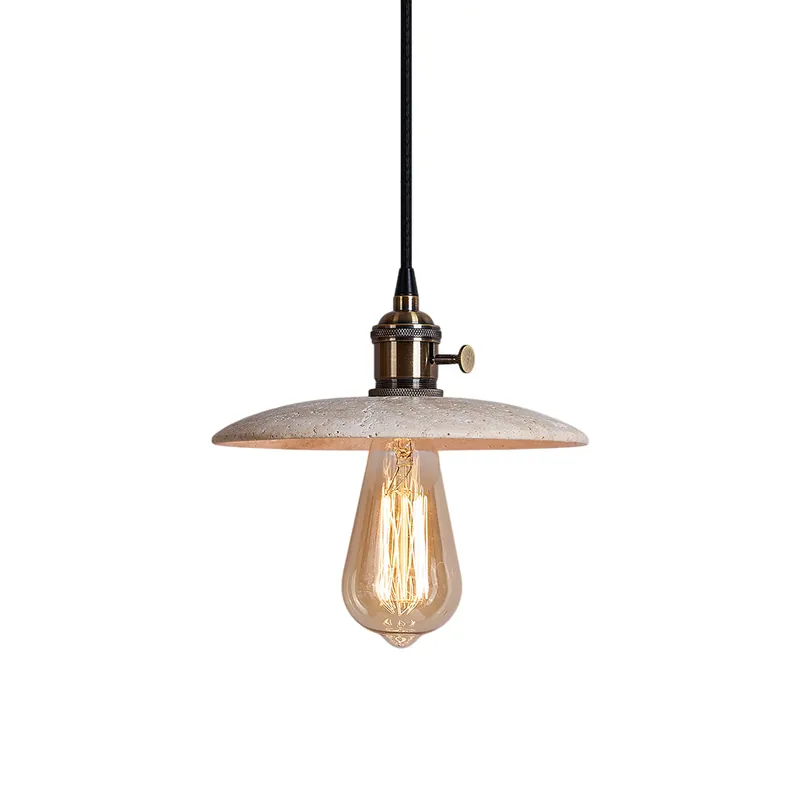 Metis Suspension Métal Travertin Beige Minimaliste Moderne