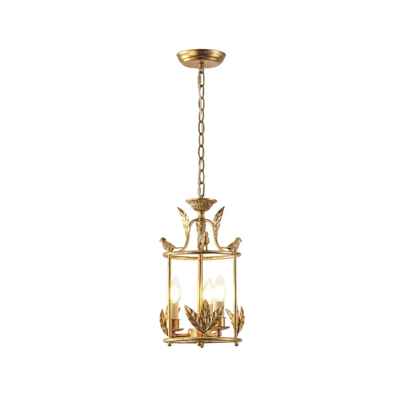 Hylite Suspension Lanterne Métal Doré Industrielle Vintage