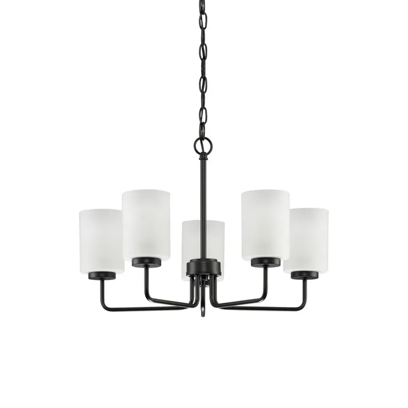 Neva Lustre Métal Noir Verre Minimaliste Moderne