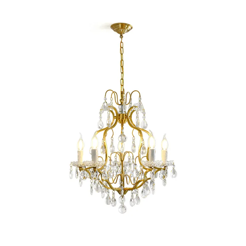 Cevinyra Postmodern Luxe Laiton Cristal Parchemins Lustre