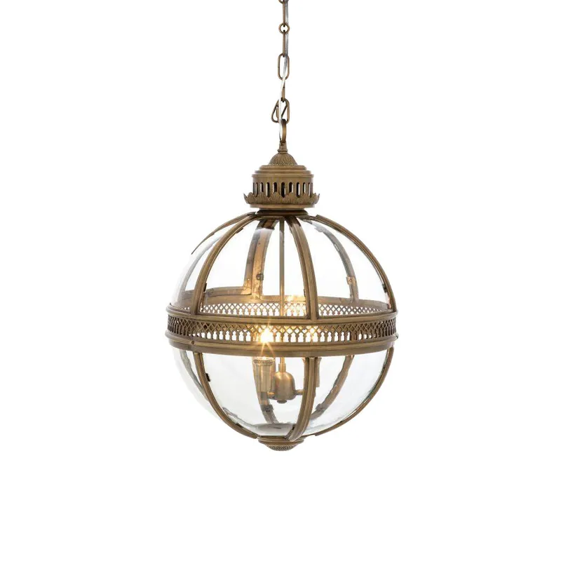 Svelte Ancien Industriel Métal Verre Suspension