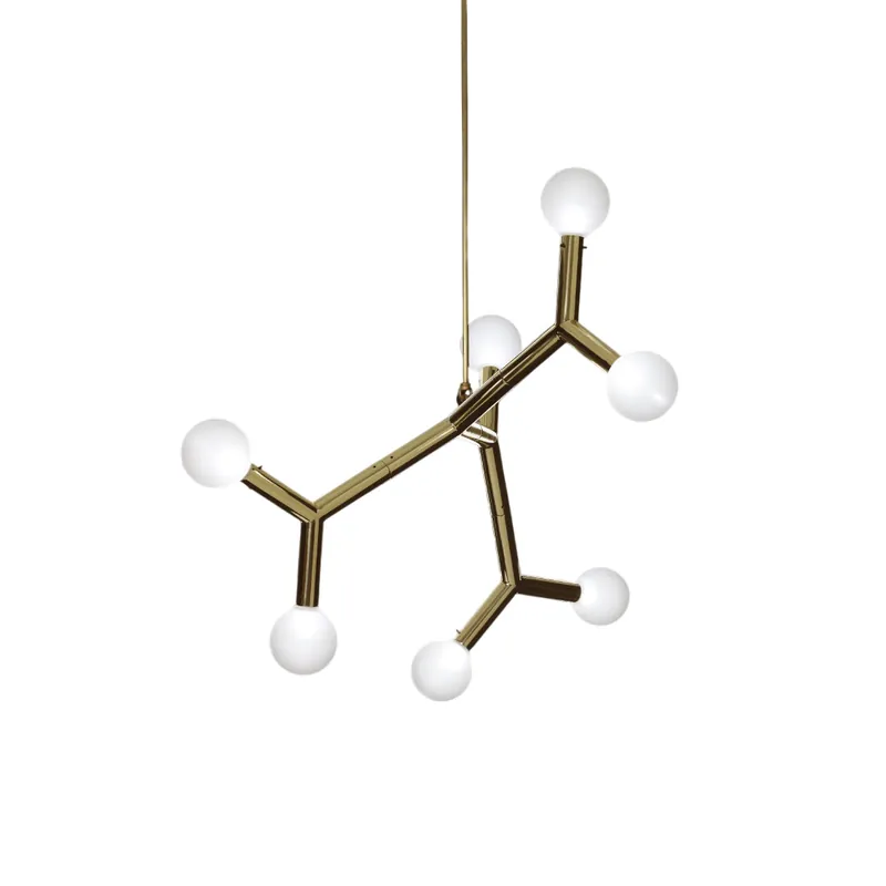Ulfuvyu Moderne Minimaliste Balle Laiton Verre Lustre