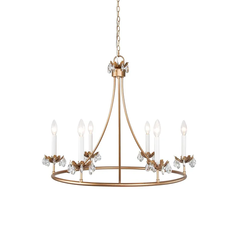 Yrvuvyh Ancien Industriel Luxe Laiton Cristal Lustre