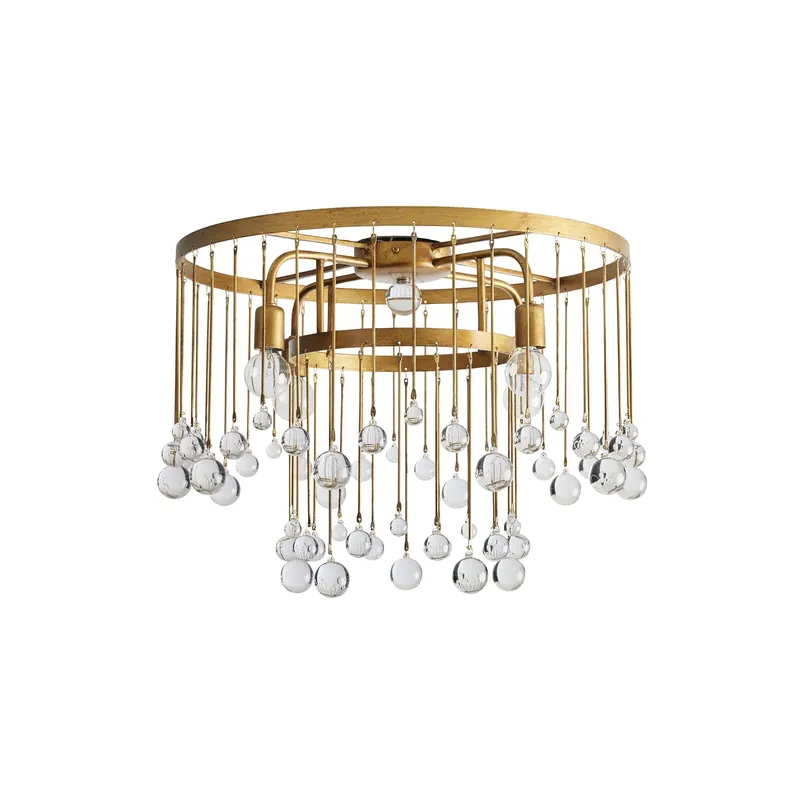 Fljotuvyo Postmodern Luxe Laiton Cristal Montage Encastré Plafonnier