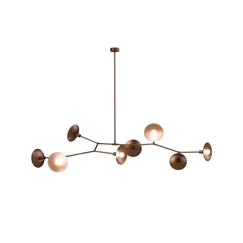 Tinduvyo Chandelier Métal Verre Minimaliste Moderne