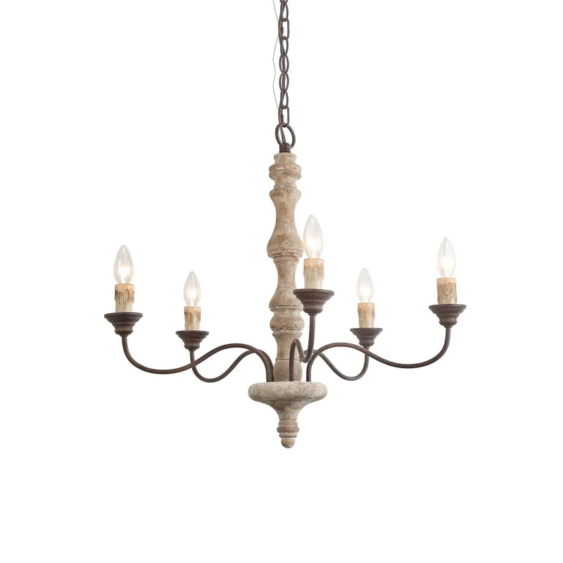 Fljotuvyi Chandelier en Bois et Métal Créativité Individuelle