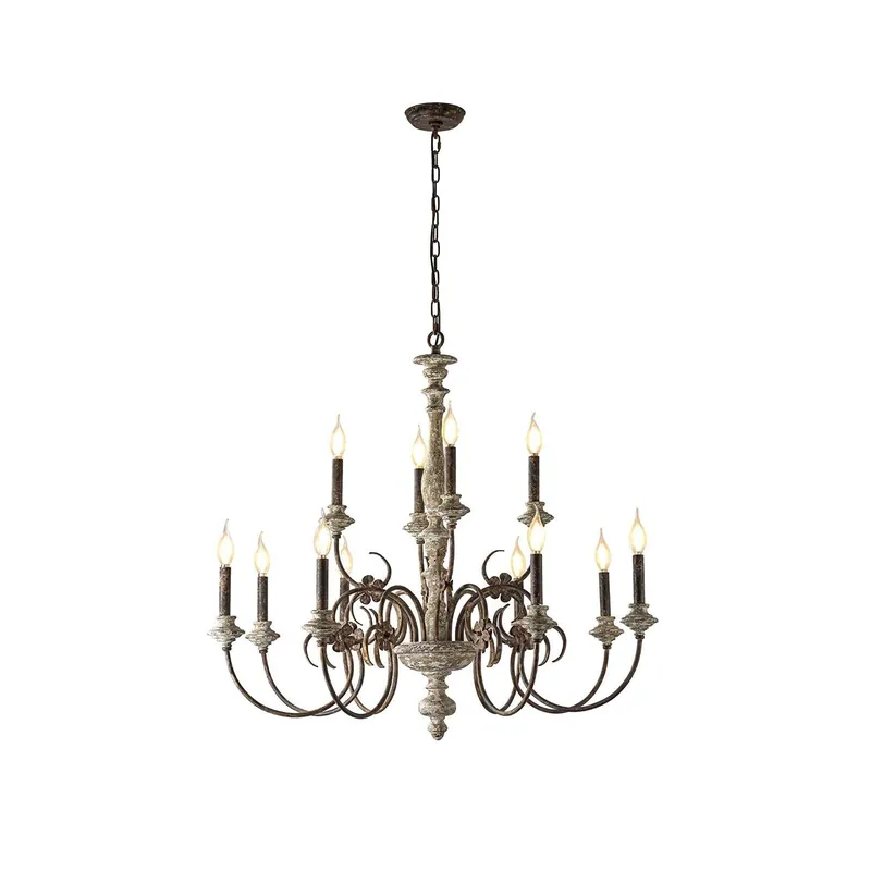 Waegnuvyn Chandelier Métal Bougie Traditionnel Salon