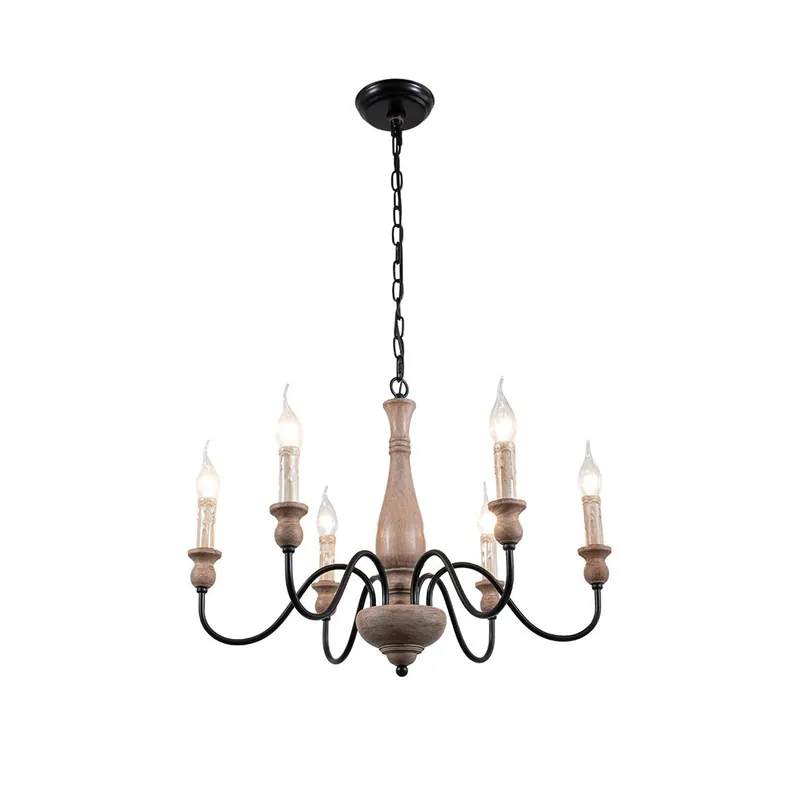 Afralia Lustra Chandelier Bois Industriel Moderne