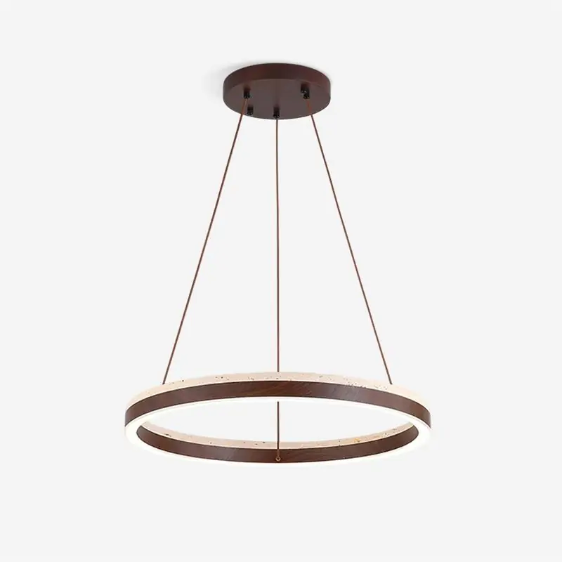 Ritta Chandelier Travertin Géométrie Anneau