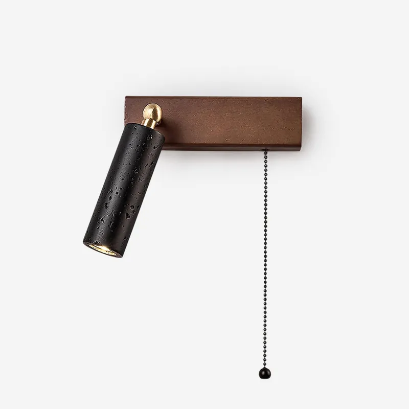 Ritta Lampe Murale Noire Travertin Projecteur