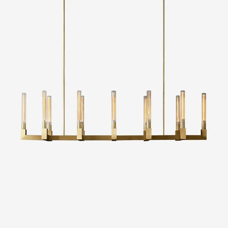 Brass Lustres en Verre Rectangulaires
