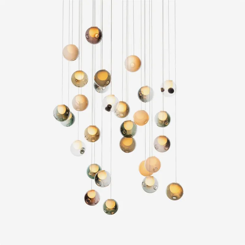 Verona Lustre Cluster Globe Transparent Escaliers