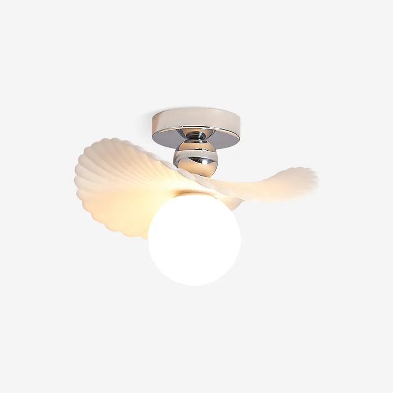 Ilyon Lampe Plafonnier Moderne à Abat-Jour Givré à Ailes