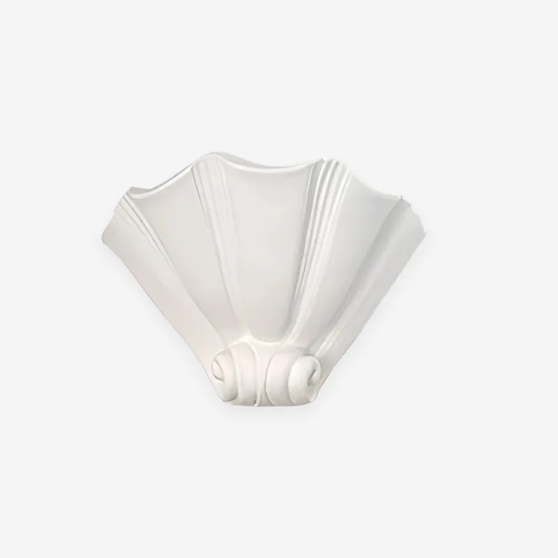 Ysola Applique Murale en Plâtre Blanc en Forme de Coquille