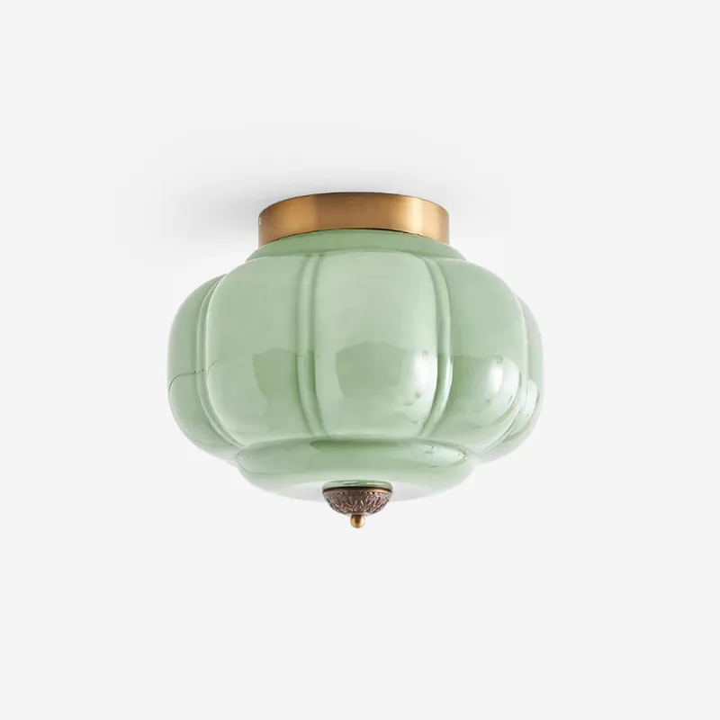 Elyra Lampe de Plafond en Verre Vert