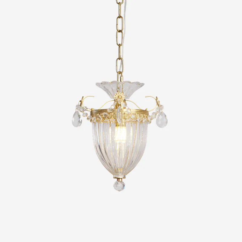 Lampe Pendante Glamour Vintage Gouttes de Cristal Accent Table à Manger